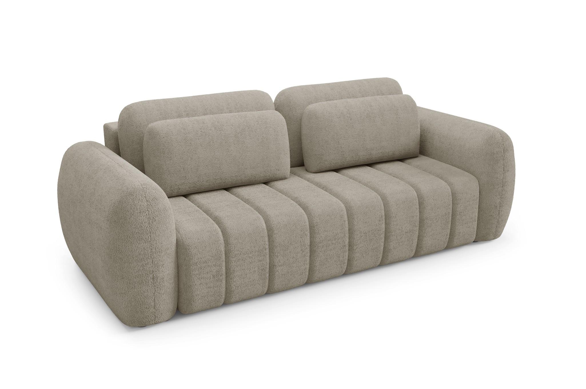 SCHLAFSOFA Caria - Beige, Holzwerkstoff/Textil (266/95/110cm) - Fun Möbel