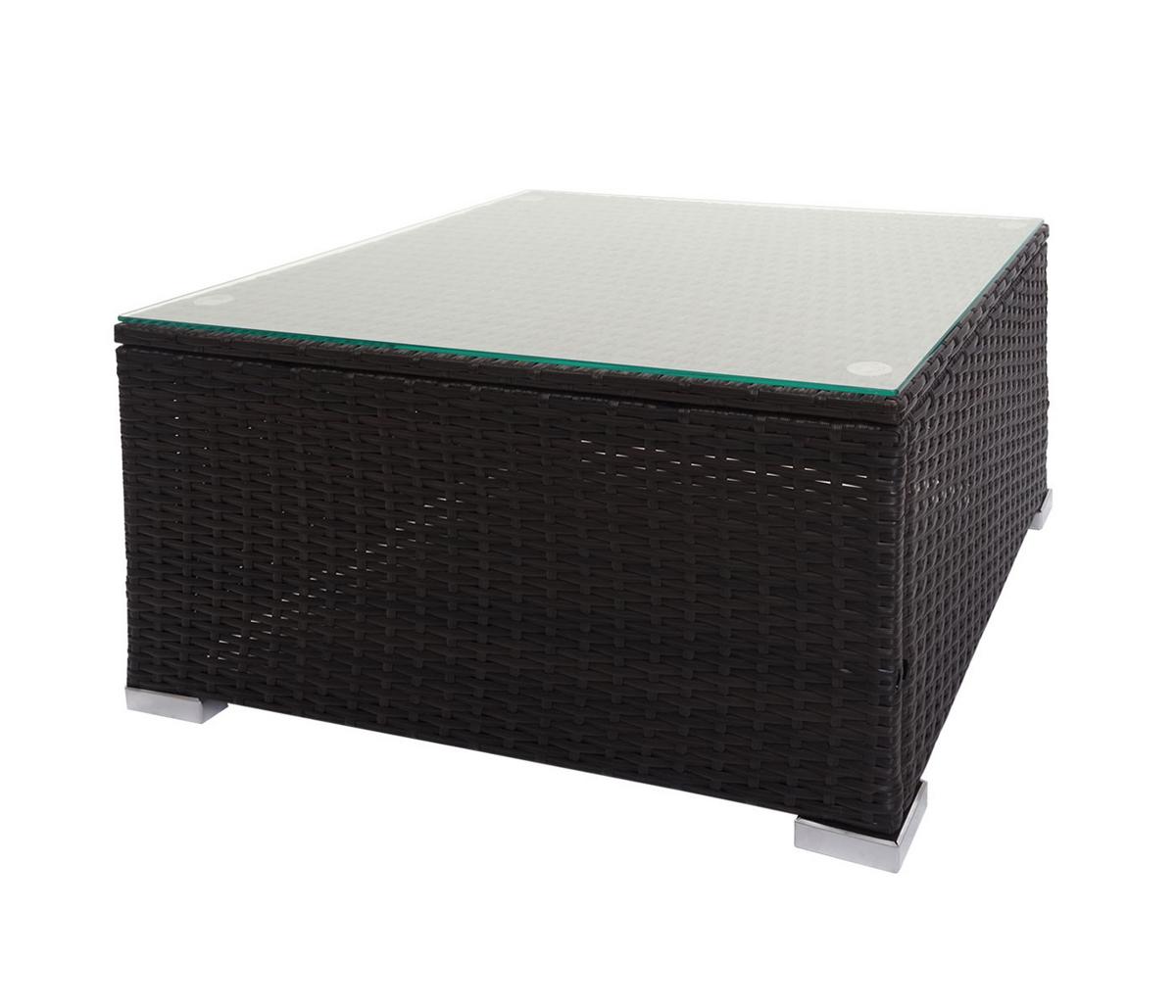 POLY-RATTAN GARNITUR Braun, Grau - Braun/Grau, Kunststoff - MCW