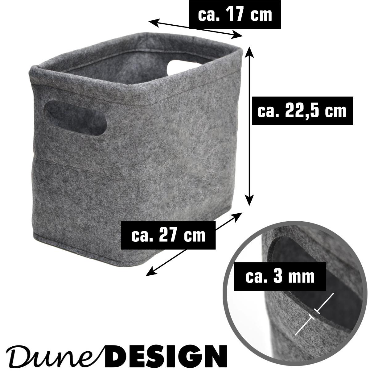 AUFBEWAHRUNGKORB FILZ 27/17, grau - Grau, Kunststoff (17/22.5/27cm) - Dunedesign