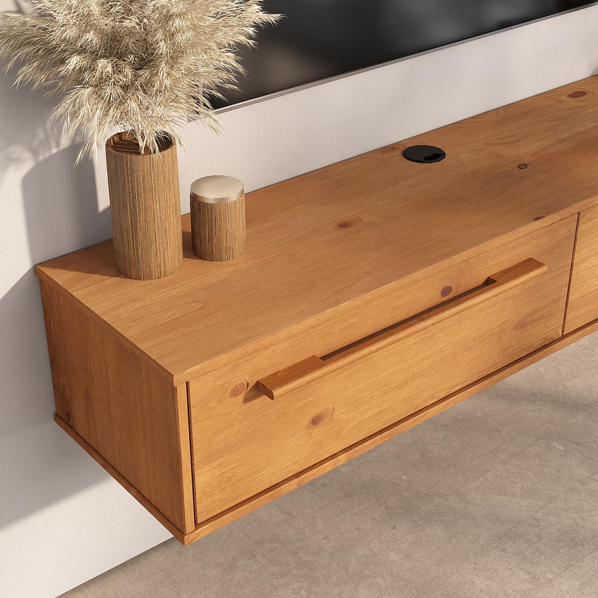LOWBOARD TECCA Eiche - Eichefarben, Holz (145/26/33cm) - IDIMEX