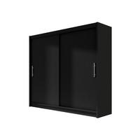 KLEIDERSCHRANK London I 180 - Silberfarben/Schwarz, Holzwerkstoff/Kunststoff (180/215/58cm) - MIRJAN24