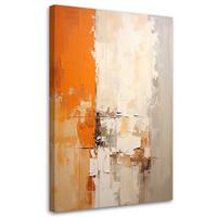 LEINWANDBILD, Abstrakt in Beige und Orange - Orange, Textil (70/100cm) - Feeby