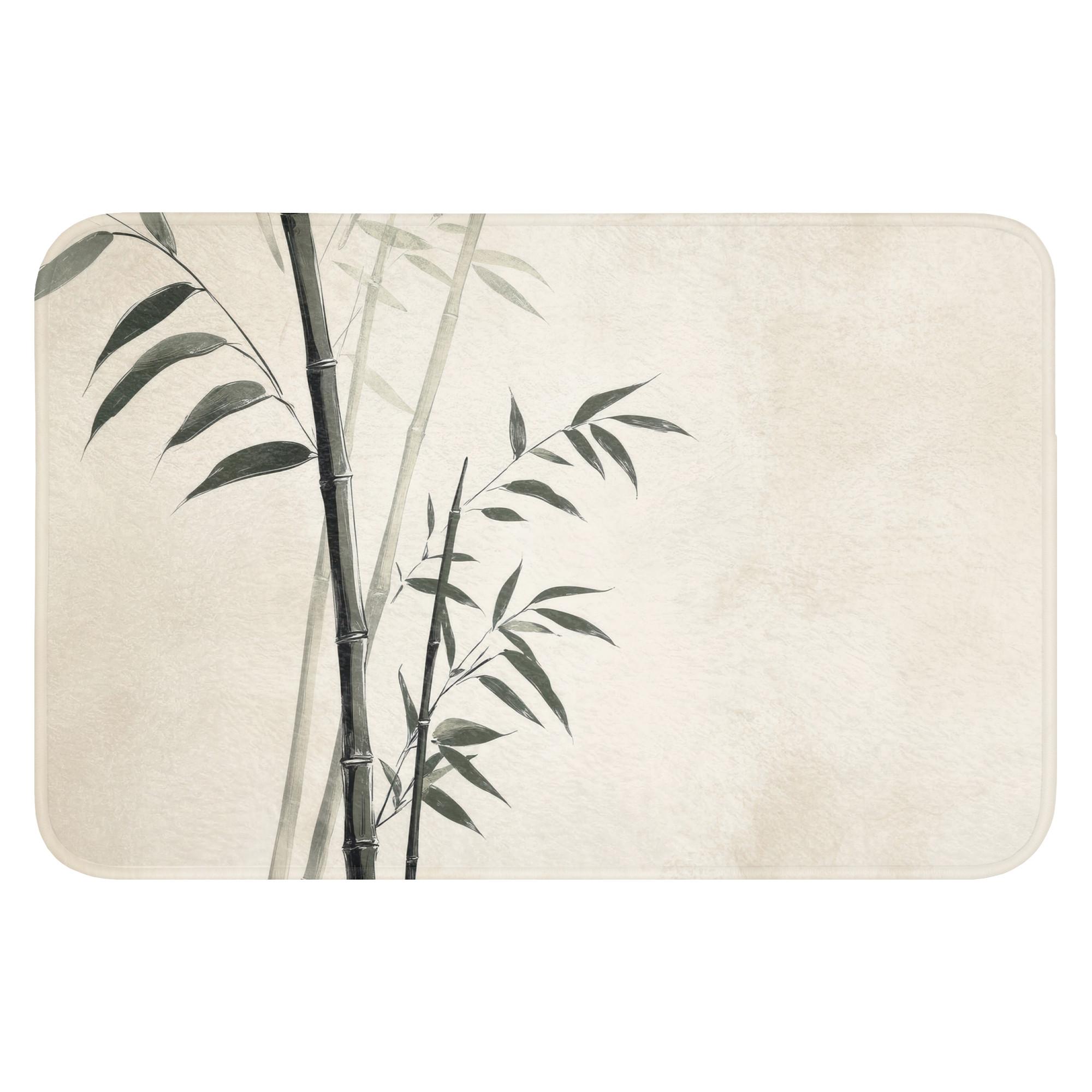 BADEMATTE Japandi - Bambus - Beige Rutschfest 60x40 cm - Ecru, Textil (60/40cm) - OnlyWow