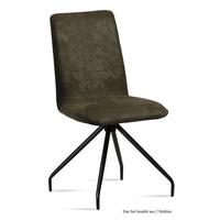 ESSZIMMERSTUHL (2er-Set) Desiri 47x92x60 Schwarz/Khaki - Dunkelgrün/Schwarz, Kunststoff (60/92/47cm) - 58aufmkessel