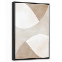 LEINWAND Bilder mit Rahmen - Braun - Japandi - Abstrakt - 40x60 - Sandfarben, Textil (40/60cm) - MuchoWow