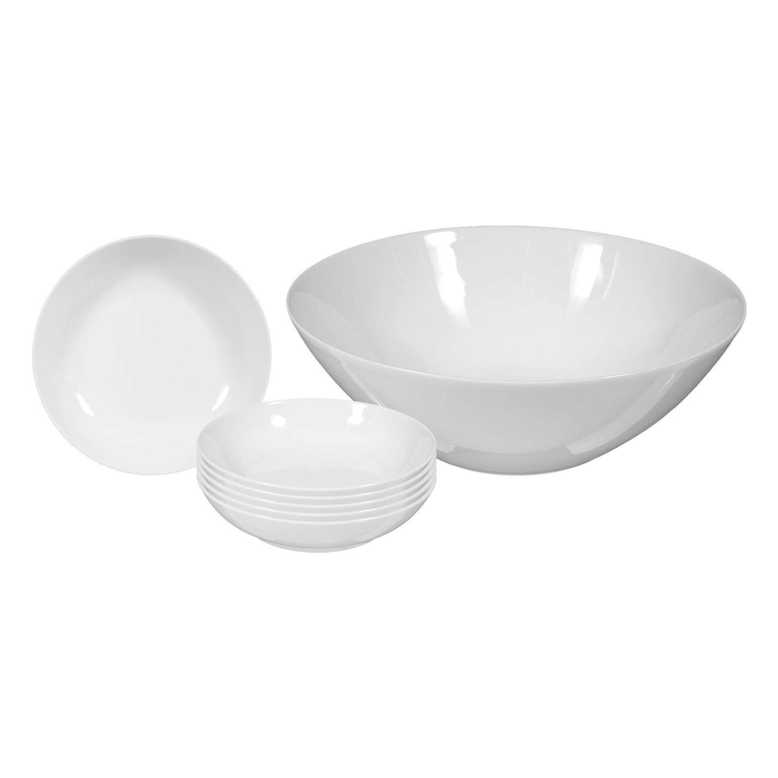 SALAT-SET Rondo/Liane weiß 7-tlg. - Weiß, Keramik (2/2/2cm) - Seltmann Weiden