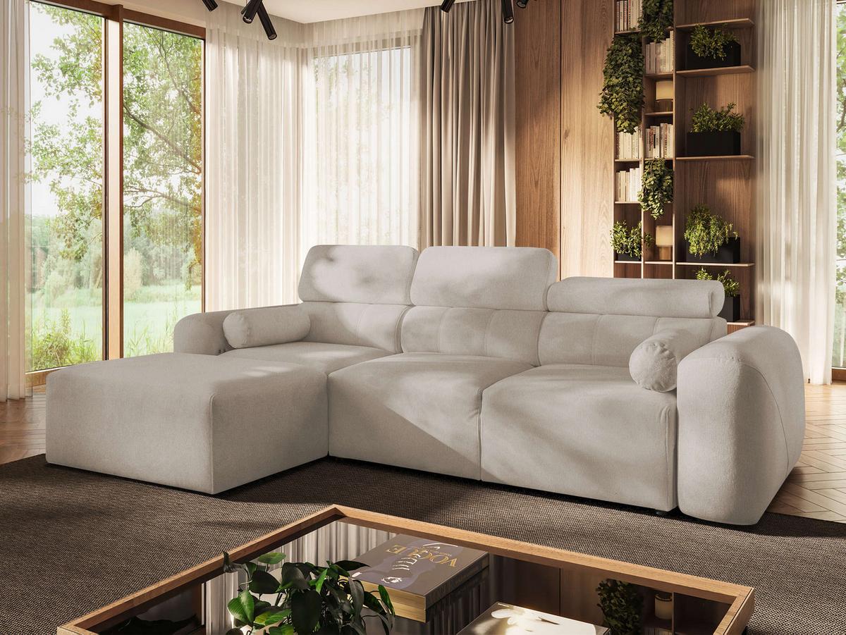 ECKSCHLAFSOFA Volare I, Seite: Links - Hellbraun, Holz/Textil (269/182cm) - MIRJAN24