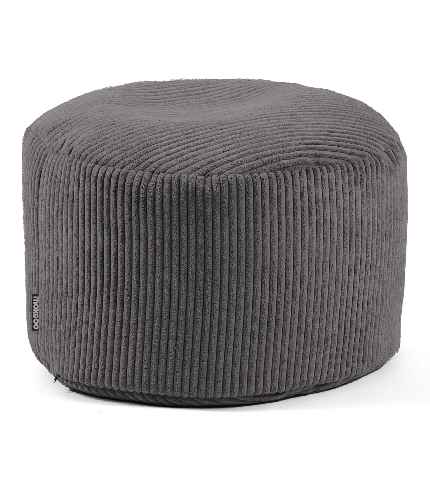 POUF Cord Der Faule Lenz - Anthrazit, Textil (60/40/60cm) - Mokebo