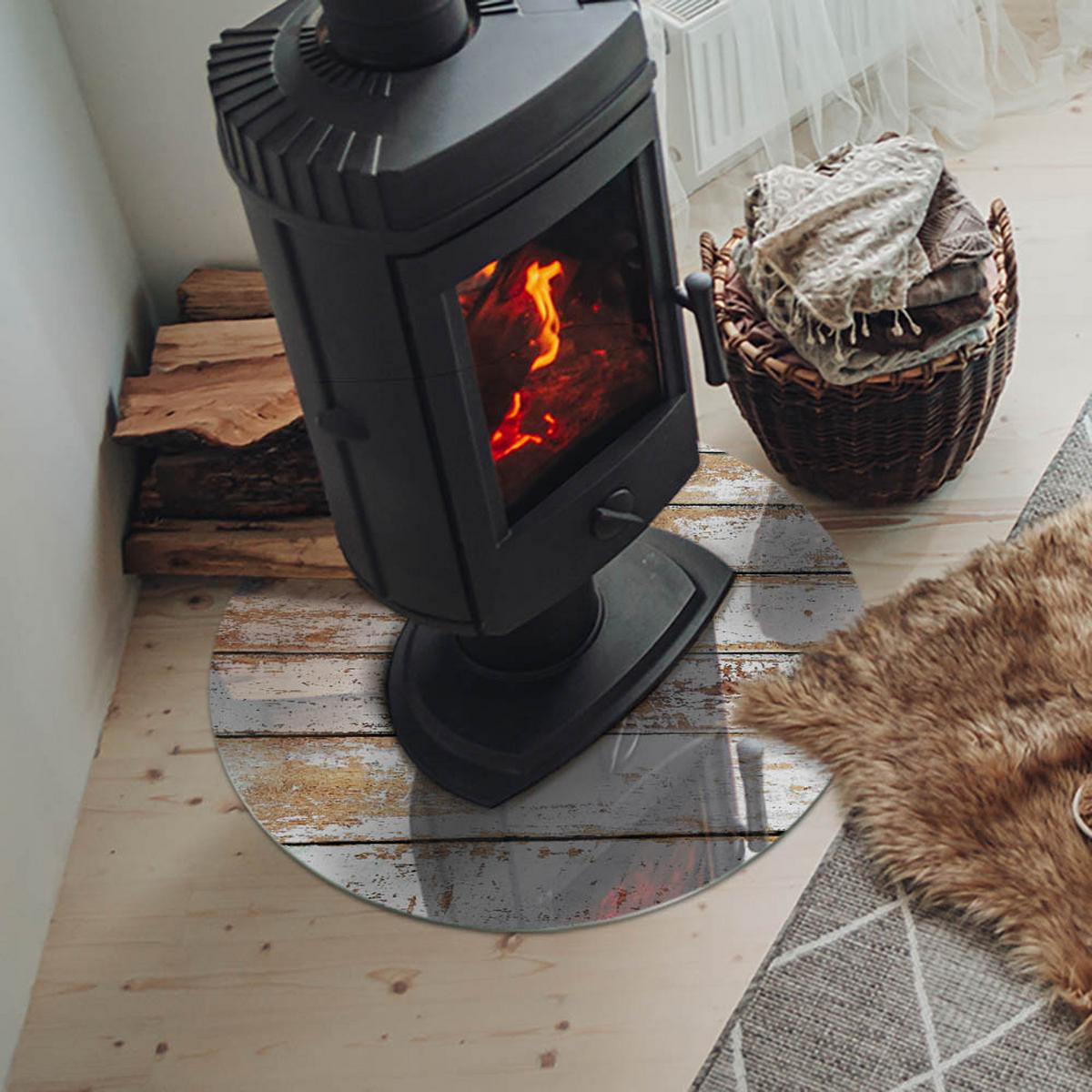 GLASPLATTE für Kamin Ø 60 cm - Weiß, Glas (60/60/0.4cm) - TULUP