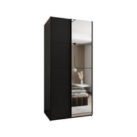 SCHWEBETÜRENSCHRANK 245,5/110/64 2-türig - Schwarz, Holz/Metall (110/245/64cm) - Abiks Möbel