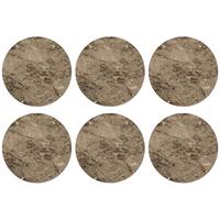 GLASUNTERSETZER Marmor - Braun - Glitter Telleruntersetzer 10x10 cm - Braun, Naturmaterialien (10/0.2cm) - MuchoWow