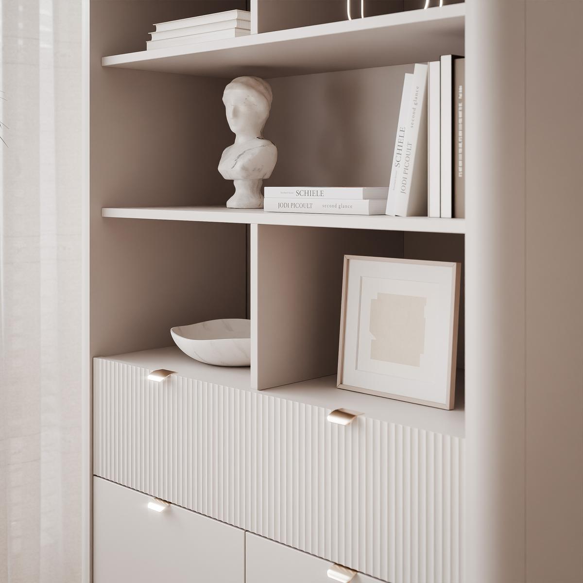 BÜCHERREGAL NAVANI 90/40/163 cm, Kaschmir / Nussbaum - Nussbaumfarben/Schwarz, Holzwerkstoff/Metall (90/163/40cm) - Idohome