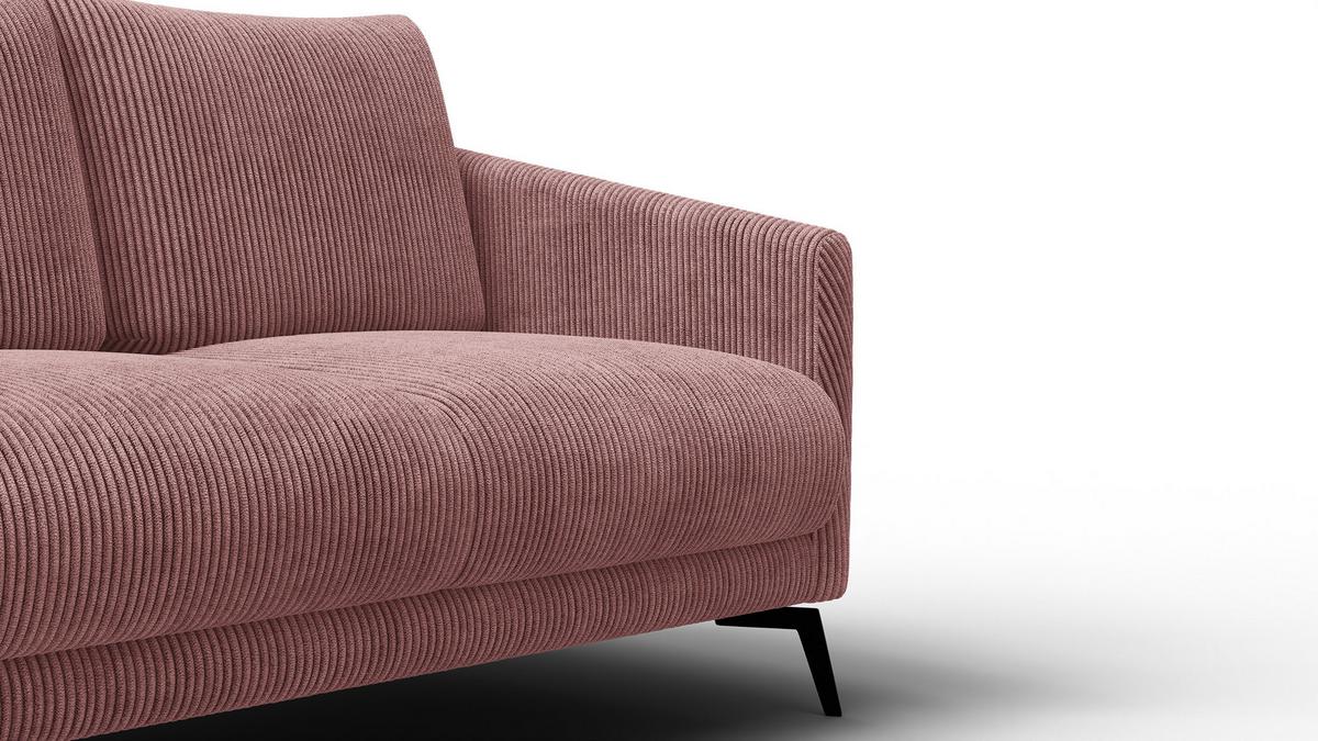 SOFA VILT 2-Sitzer, altrosa - Altrosa/Schwarz, Holzwerkstoff/Textil (142/89/94cm) - Wozimo