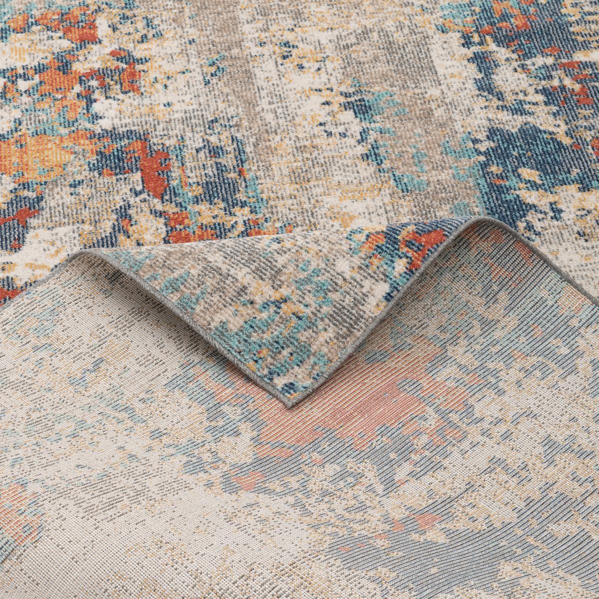 DESIGNER IN UND OUTDOOR TEPPICH VINTAGE MUSTER - Blaugrau, Textil (160/230cm) - Pergamon