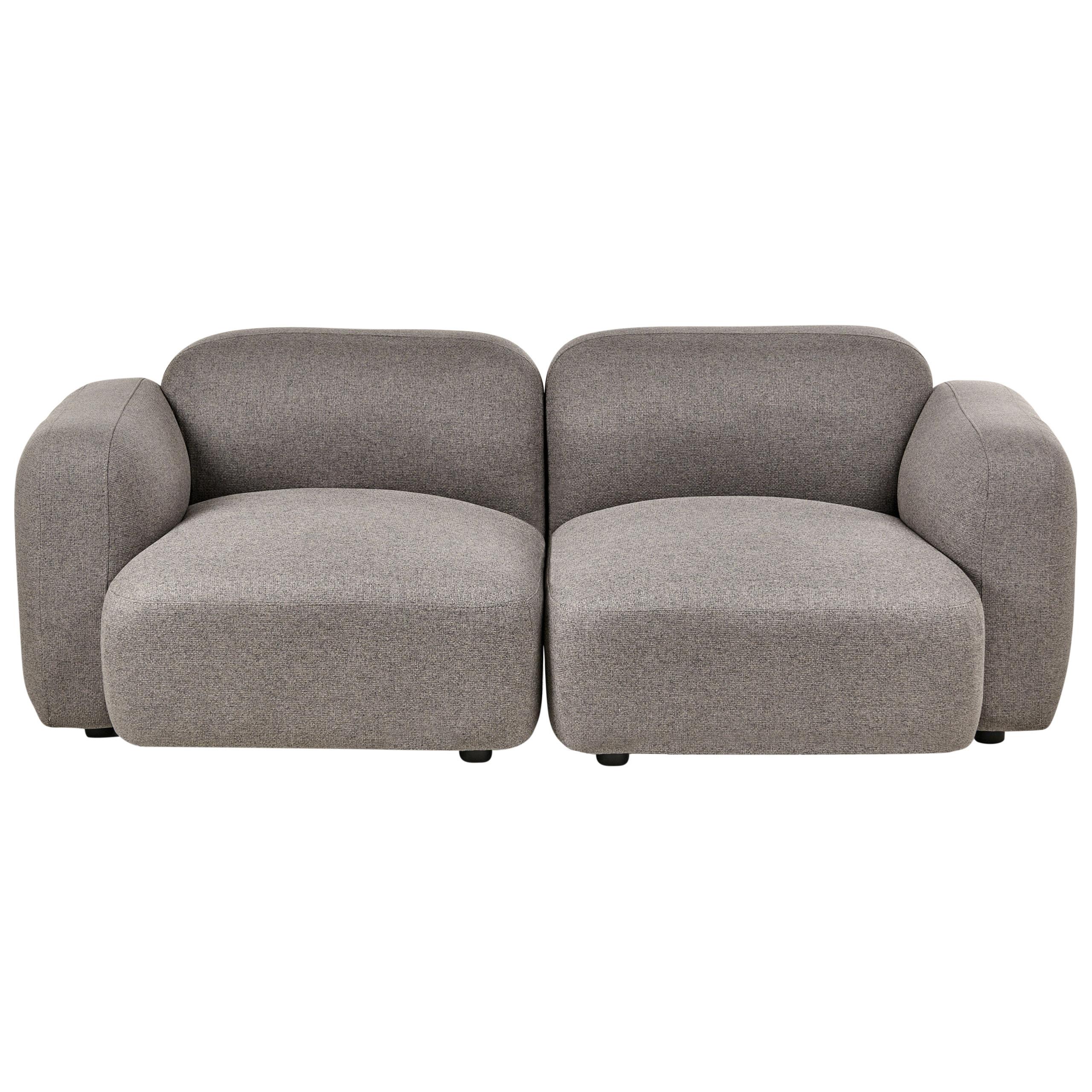 3-SITZER-SOFA Stoff Dunkelgrau Afoss - Dunkelgrau, Textil (195/71/94cm) - Beliani