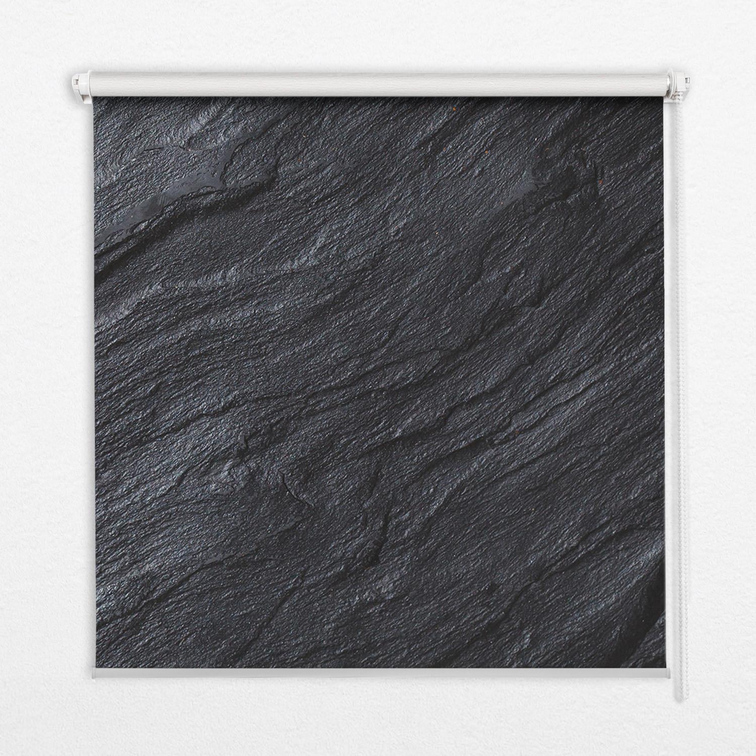 INNENROLLO - Fensterrollo - Rollo - 130x140 cm - Schwarze Textur - Schwarz, Kunststoff (130/140/0.5cm) - TULUP