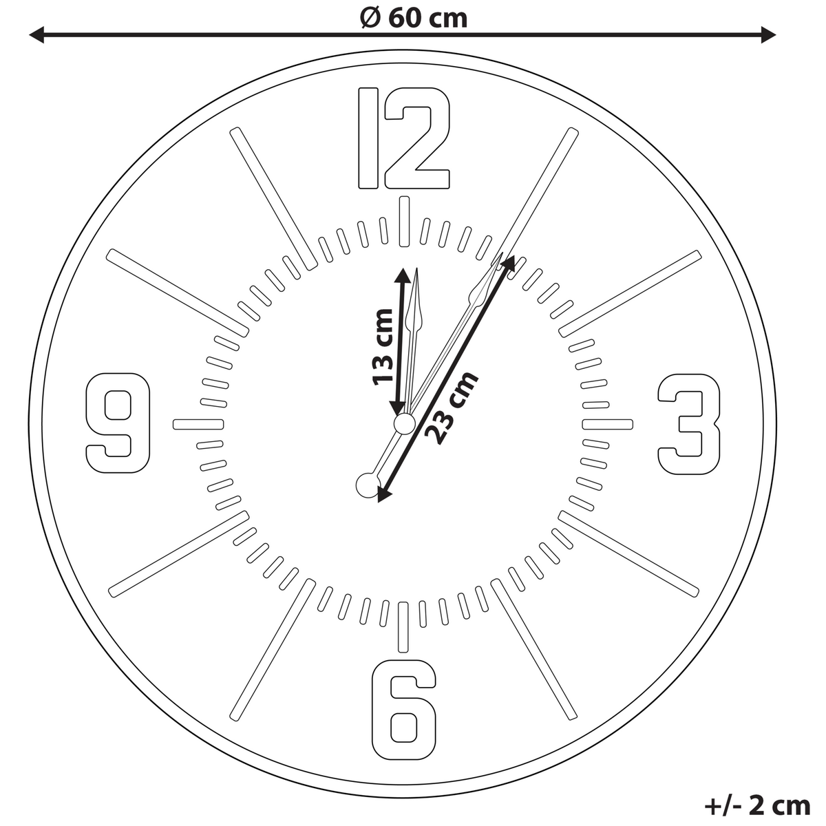 WANDUHR heller Holzfarbton/schwarz Dole - Hellbraun, Holzwerkstoff (60/60/5cm) - Beliani