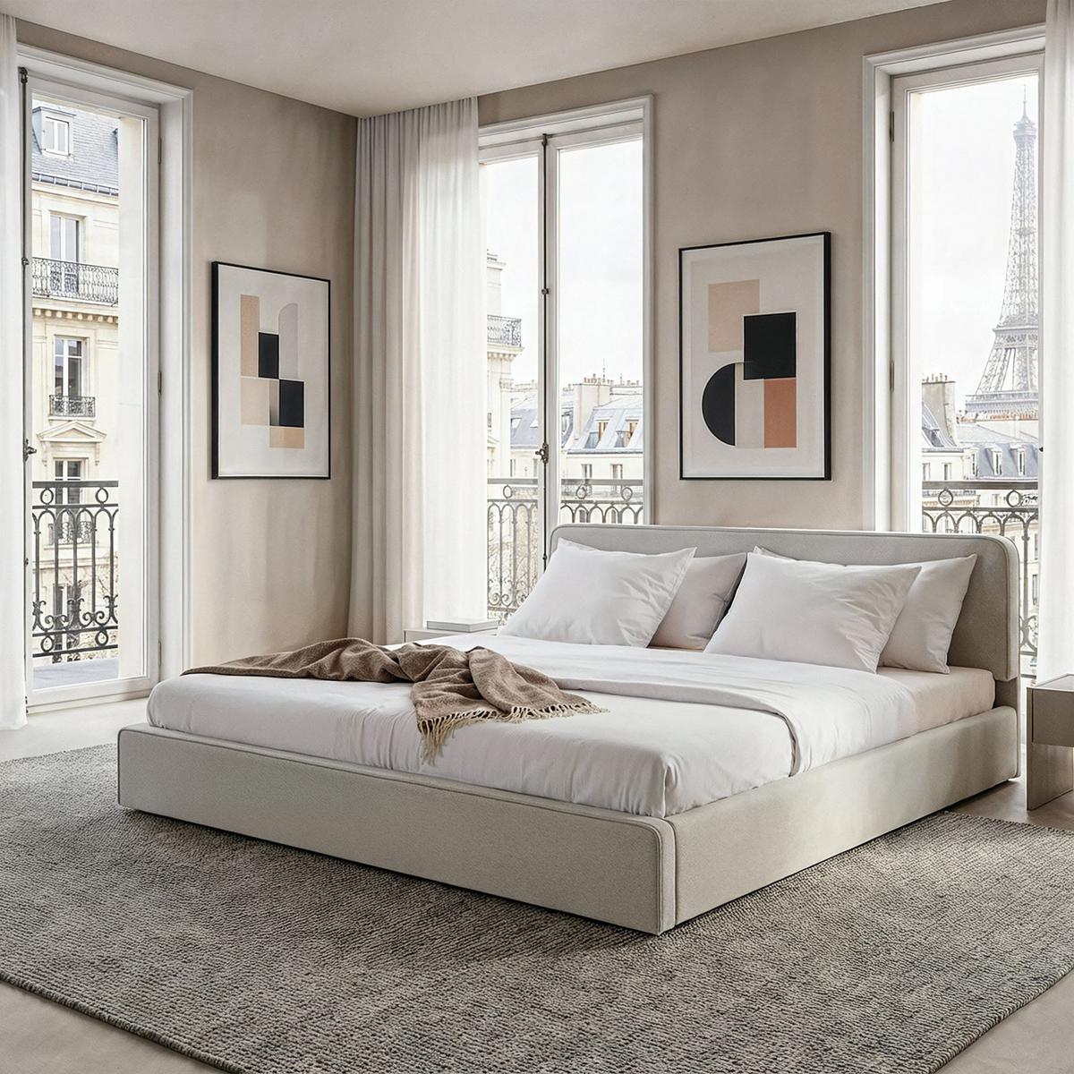 POLSTERBETT LATINI 180x200 cm hellgrau - Hellgrau, Textil (180/200cm) - IDIMEX