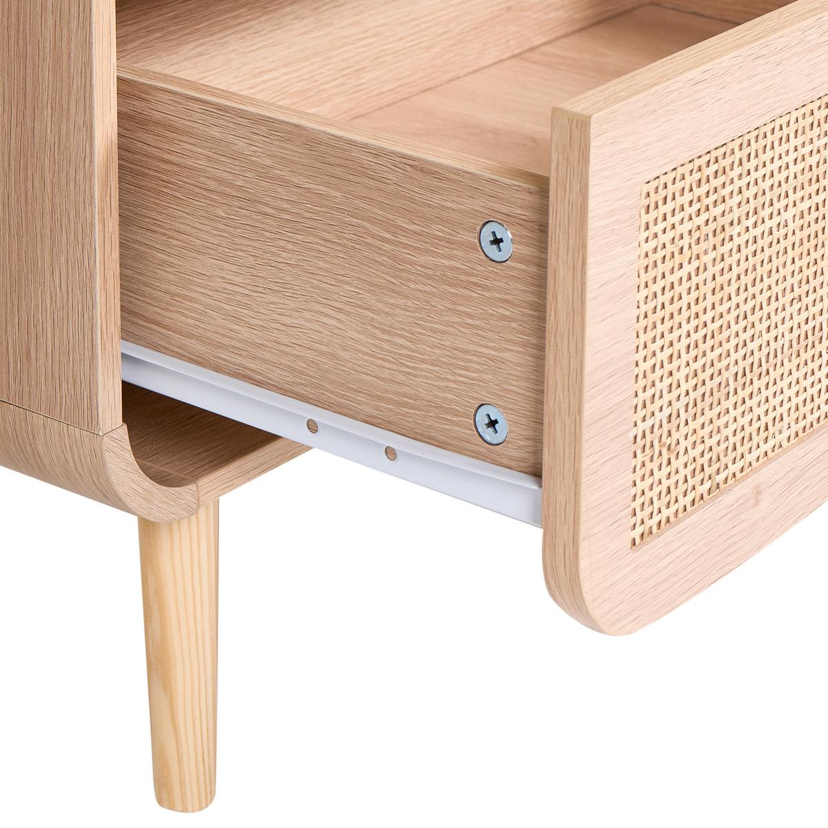 NACHTTISCH mit 2 Schubladen Hellbraun Scone - Hellbraun, Holzwerkstoff (55/56/38cm) - Beliani