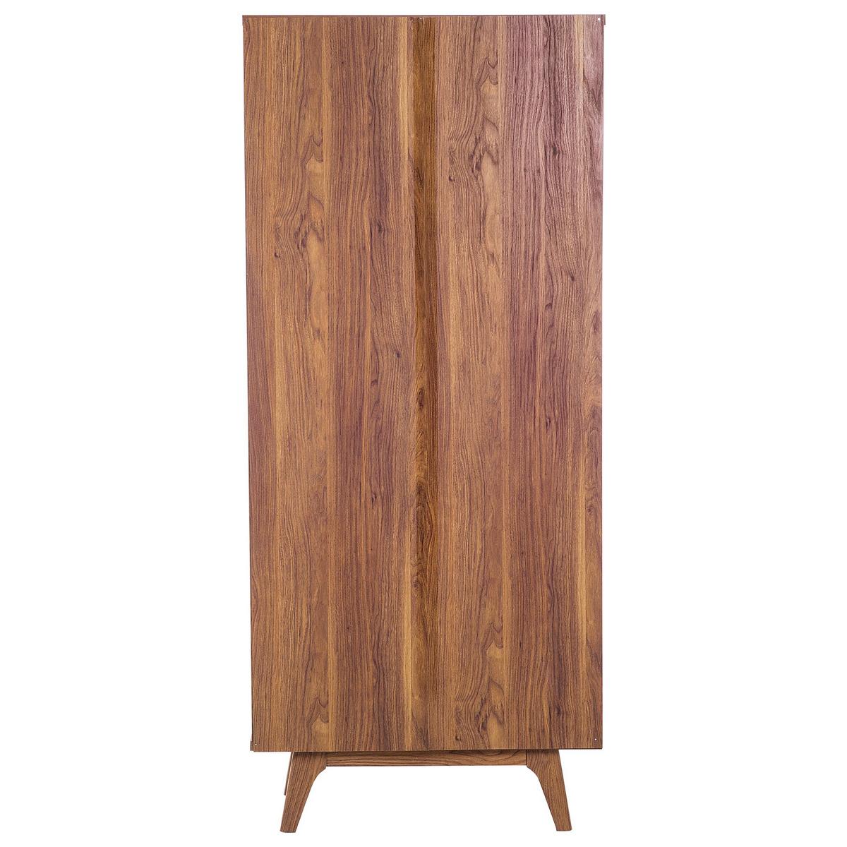 SCHRANK 3 Fächer Columbus - Dunkelbraun, Holzwerkstoff (79/182/40cm) - Beliani