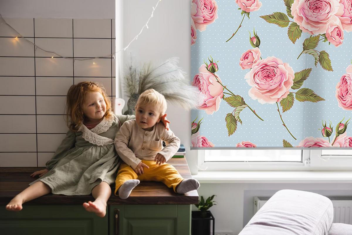 INNENROLLO - Fensterrollo - Rollo - 60x40 cm - Rosen - Pink, Kunststoff (60/140/0.5cm) - TULUP