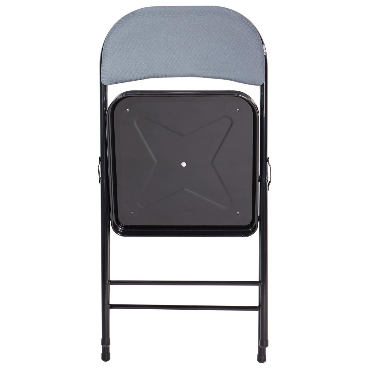 KLAPPSTUHL 4er-Set Metall Dunkelgrau/Schwarz Sparks - Dunkelgrau, Metall (45/77/47cm) - Beliani