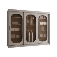 SCHWEBETÜRENSCHRANK Bahrajn 250 mit Schubladen - Kaschmir/Silberfarben, Holzwerkstoff/Kunststoff (250/200/62cm) - MIRJAN24