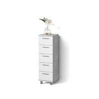 BADSCHRANK Eisak Beton 30 x 95 cm - Grau, Holzwerkstoff (30/95/30cm) - Livinity®