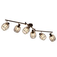 DECKENSTRAHLER Letourneau 6-flammig 103/57/21cm - Schwarz, Metall (103/57/21cm) - Nettlife