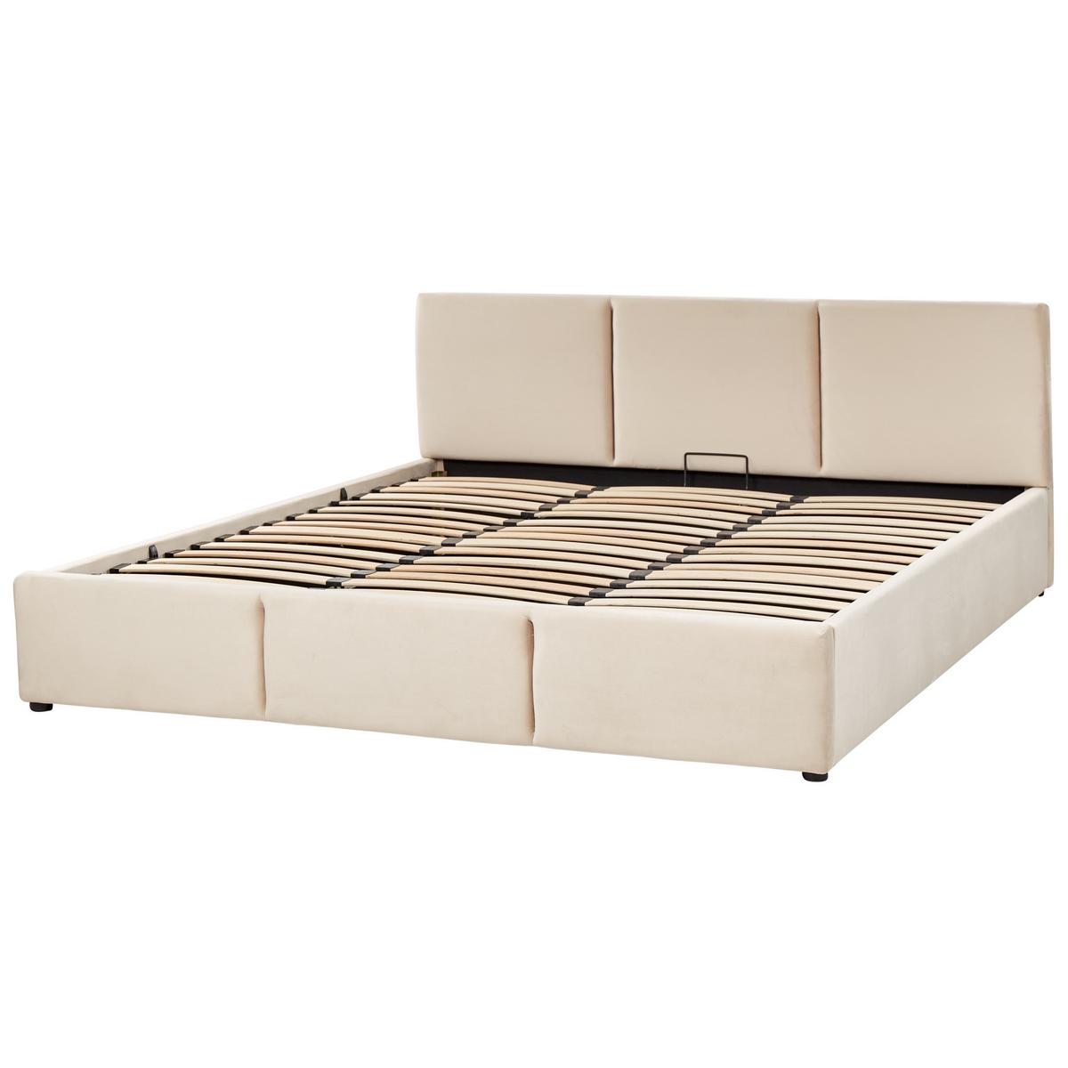 POLSTERBETT 180/200cm Helles Beige Bousse - Beige, Textil (180/200cm) - Beliani