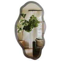 SPIEGEL 90x45 cm asymmetrisch mit Druck - Industrielle Textur - Transparent, Glas (45/90/0.4cm) - TULUP