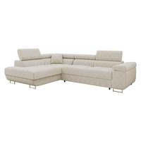 ECKSOFA Torezio Cord, Seite: Links - Beige, Holz/Textil (274/203cm) - MIRJAN24