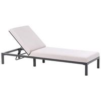 SONNENLIEGE mit Kissen Hellbeige Lariano - Beige, Metall (72/37/204cm)