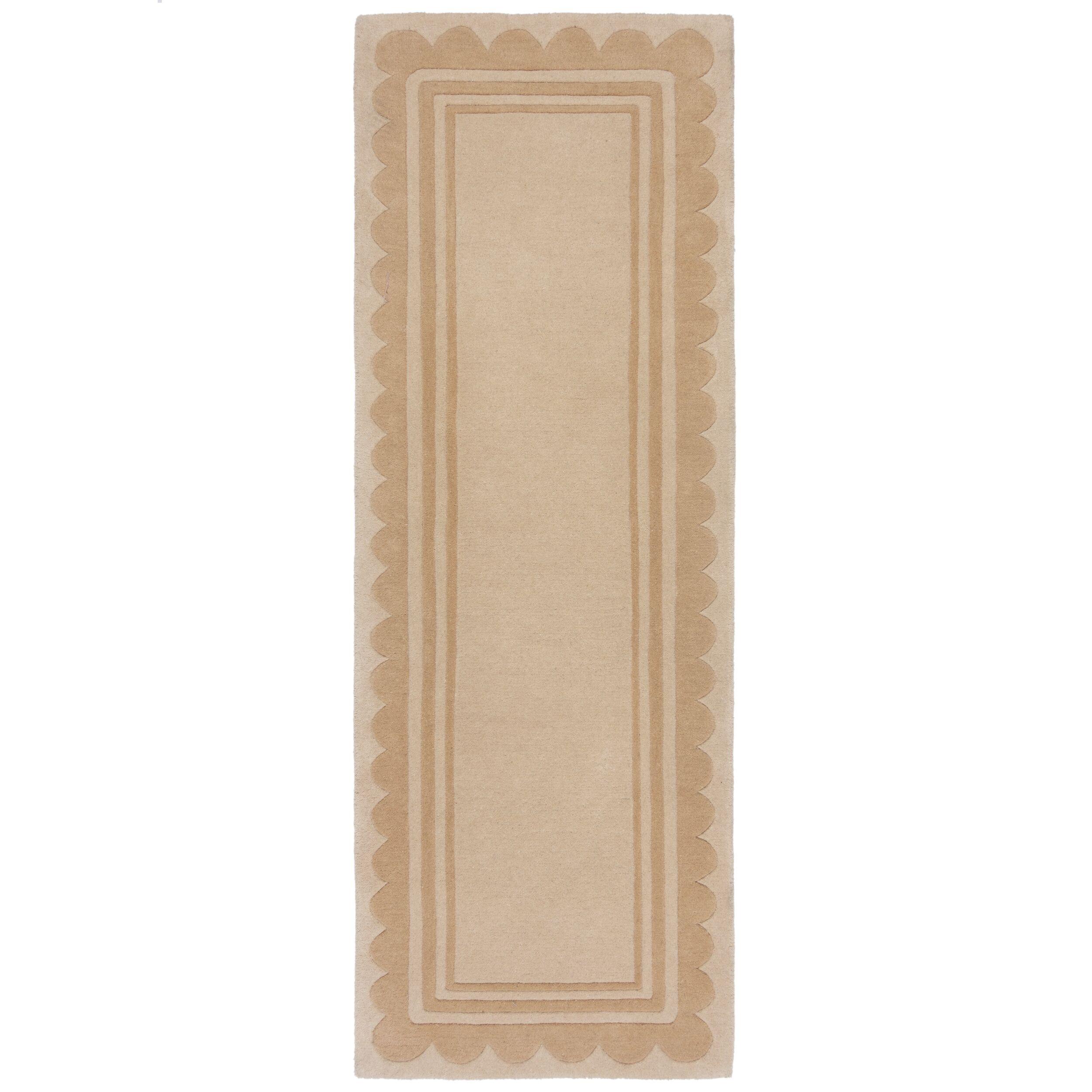 TEPPICH aus Wolle WENSUM in Beige, geometrisch, 80 x 230 cm - Beige, Textil (230/80cm) - KADIMA DESIGN