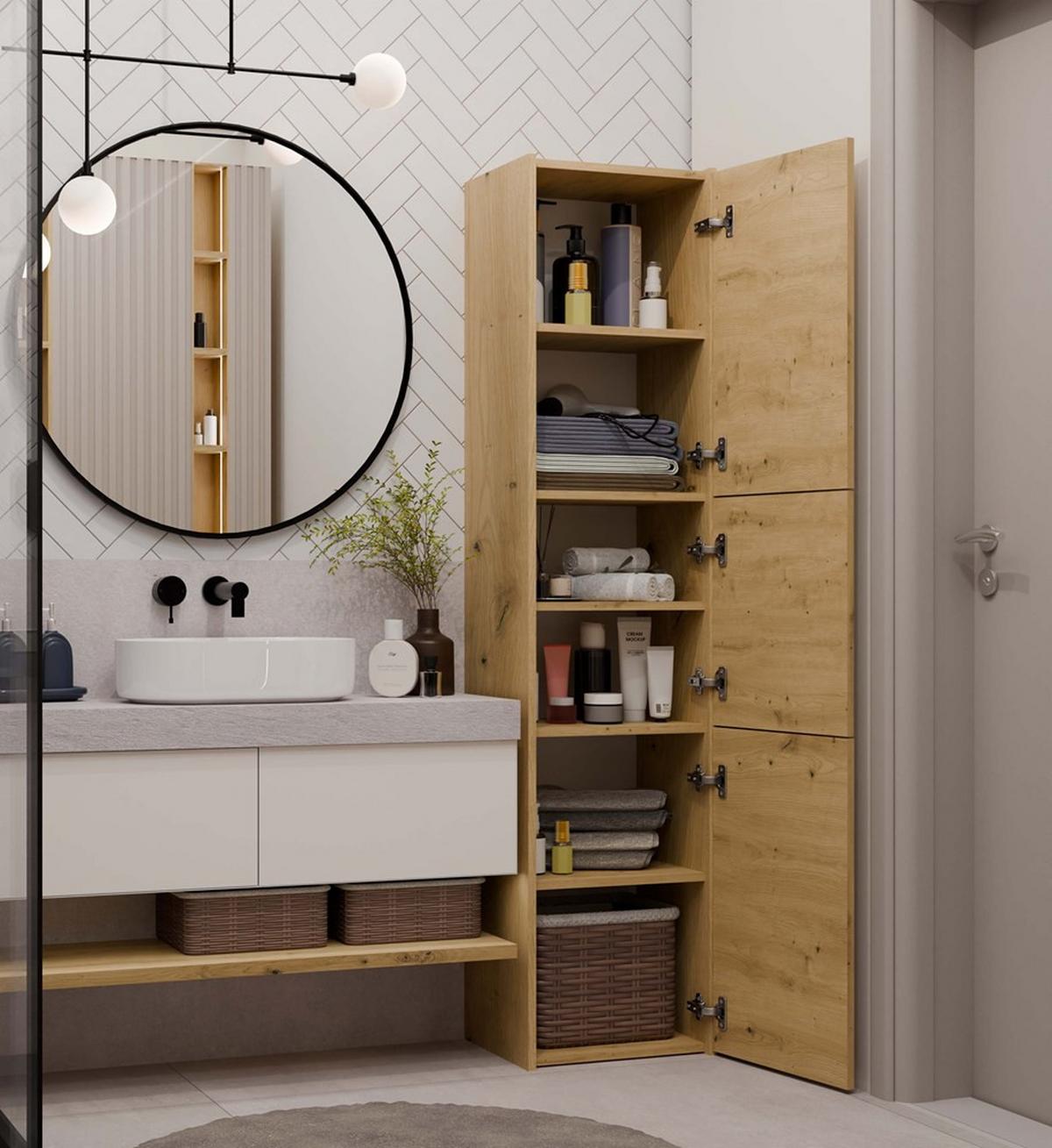 BADEZIMMERSCHRANK Artisan 40/170/30 - Eiche Artisan, Holzwerkstoff (40/170/30cm) - RAUMHIRSCH FURNITURE
