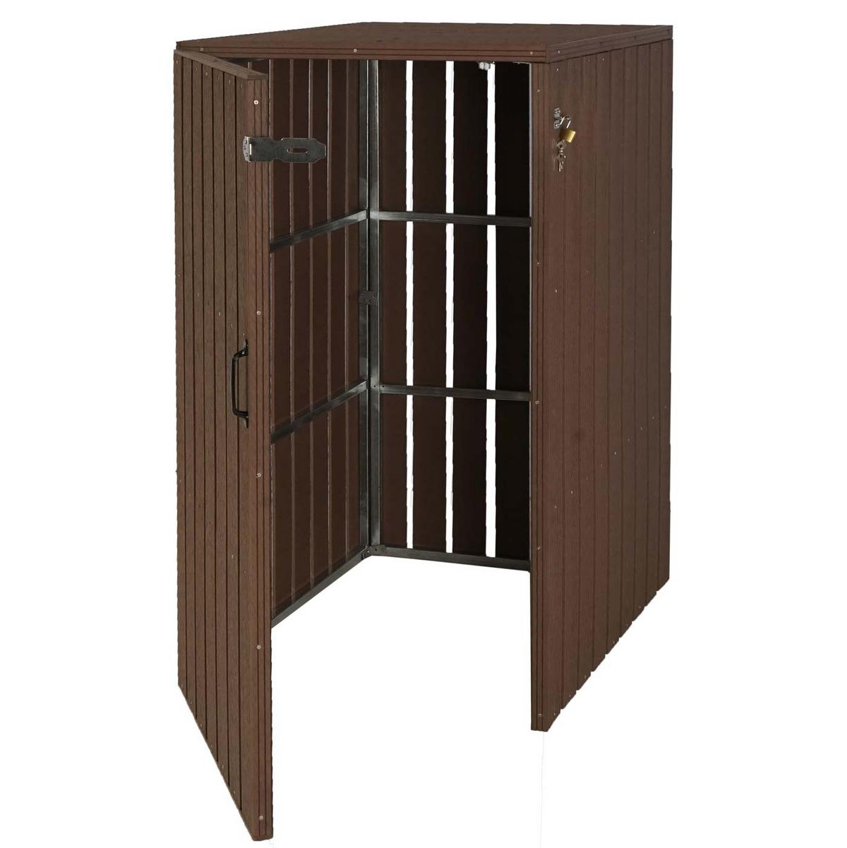 1-/2ER WPC-MÜLLTONNENVERKLEIDUNG Braun - Braun, Metall (77/115/97cm) - MCW