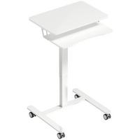 LAPTOPTISCH mit Rollen MDF Stahl Weiß - Weiß, Holzwerkstoff/Metall (65/60/107cm) - HOMCOM