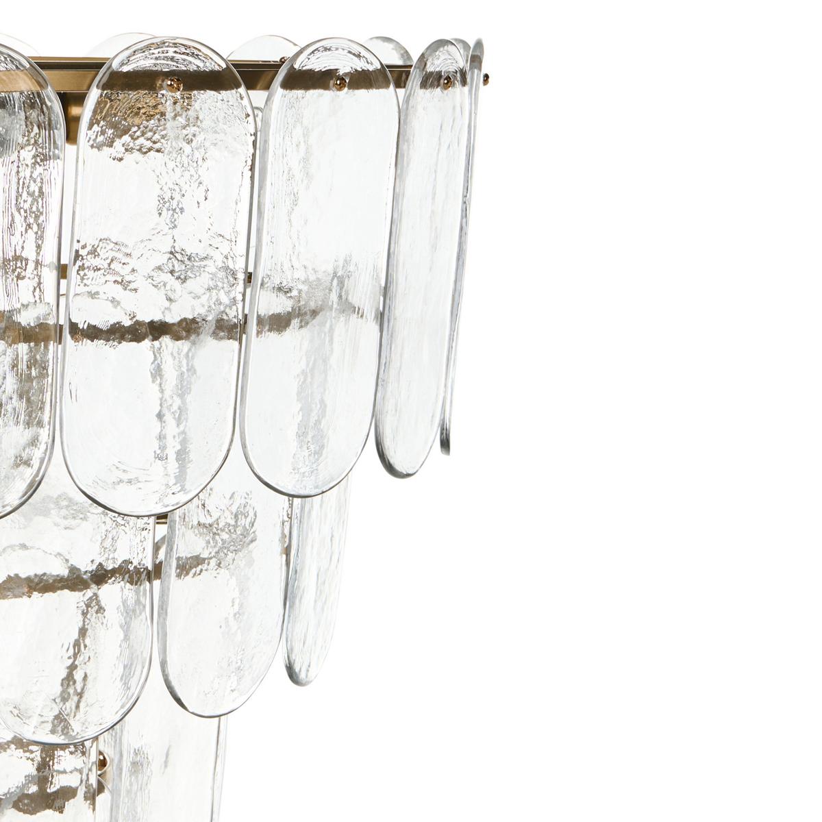 KRONLEUCHTER Glas Messing Caraveli - Transparent/Messingfarben, Glas (48/48/107cm) - Beliani