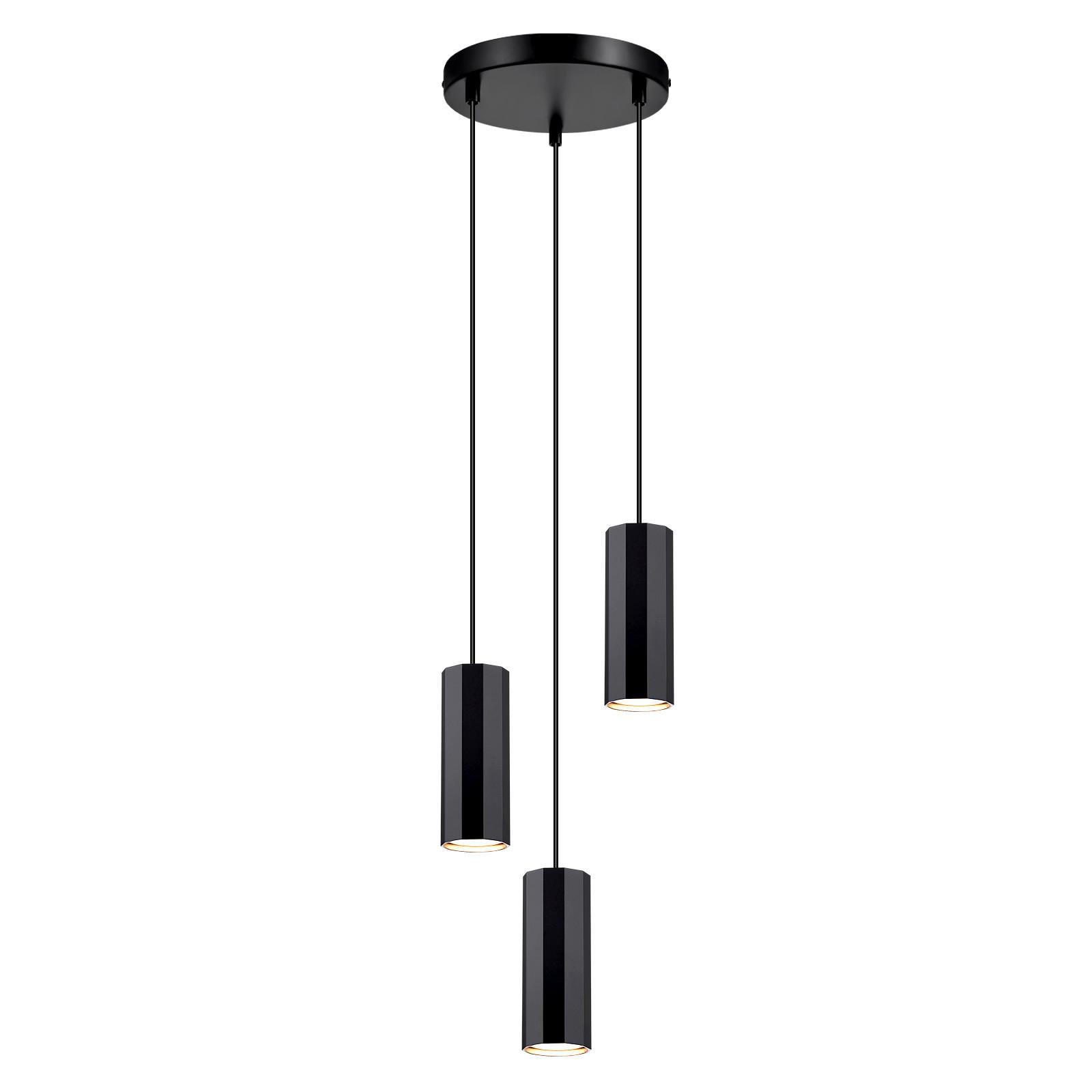 PENDELLEUCHTE Stärke 3-flammig 20/20/170 cm - Schwarz, Metall (20/20/170cm) - Nettlife
