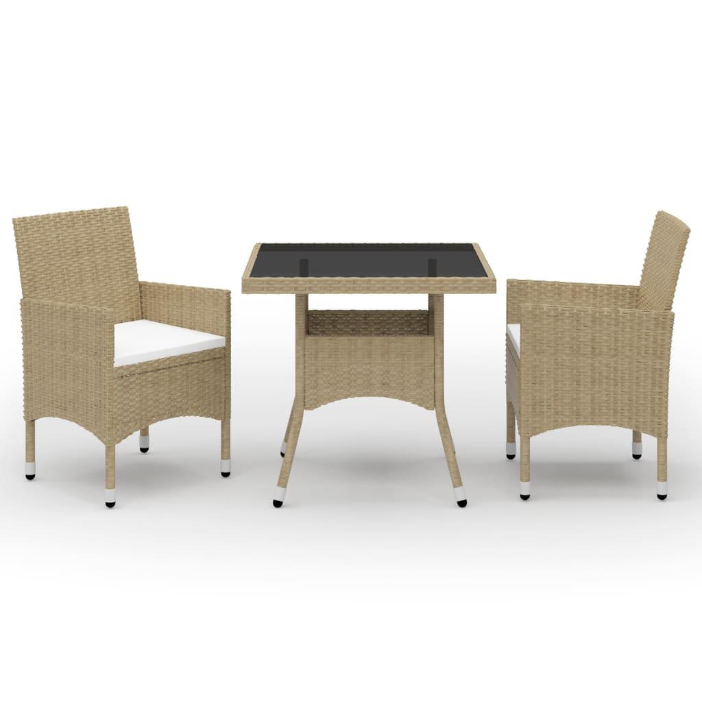 GARTENSET Yadon 3-teilig - Beige, Metall - Nettlife