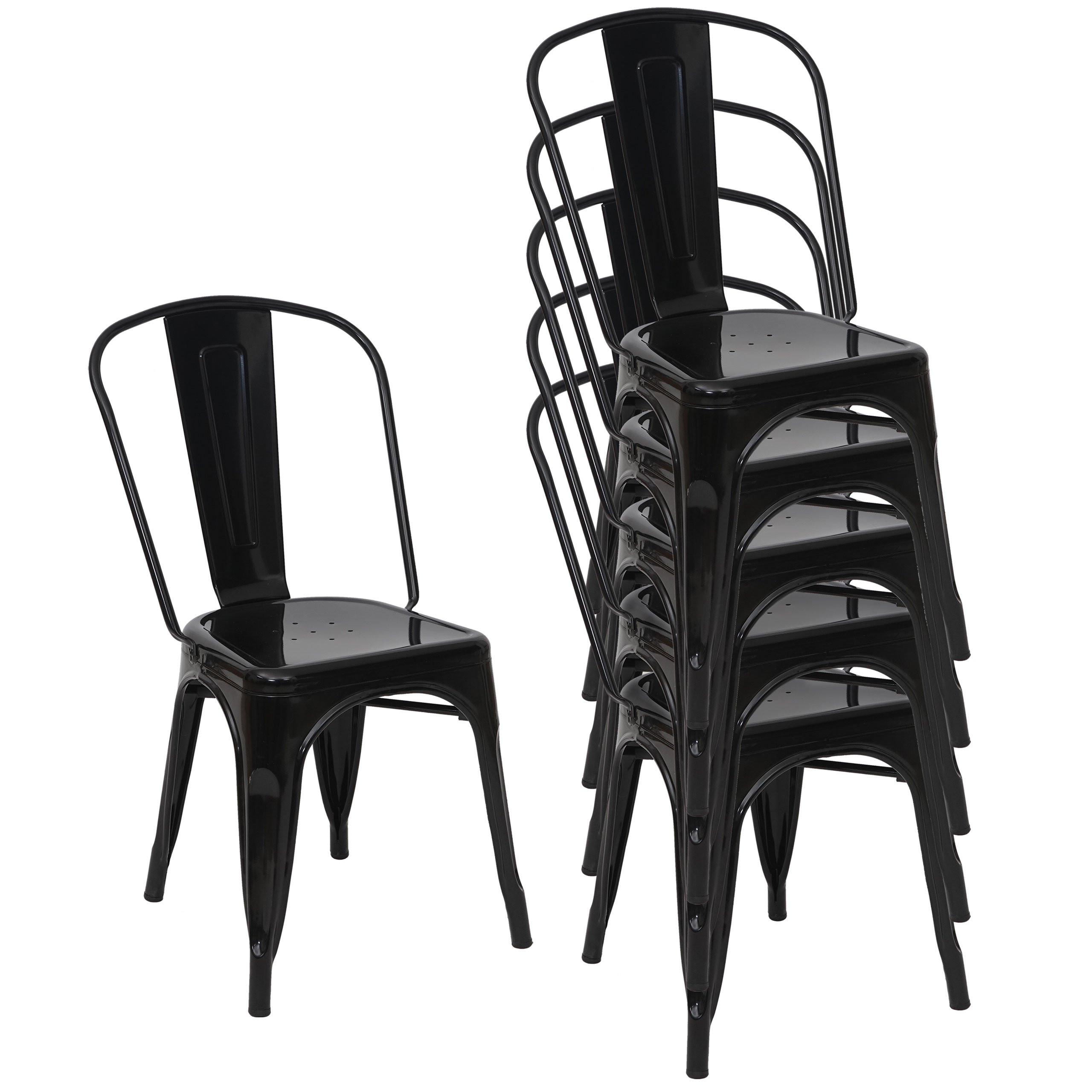 STUHL METALL Schwarz 6er-Set - Schwarz, Metall (45/87/43cm) - MCW