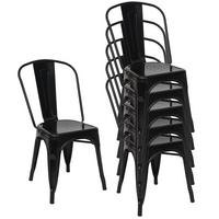 STUHL METALL Schwarz 6er-Set - Schwarz, Metall (45/87/43cm) - MCW