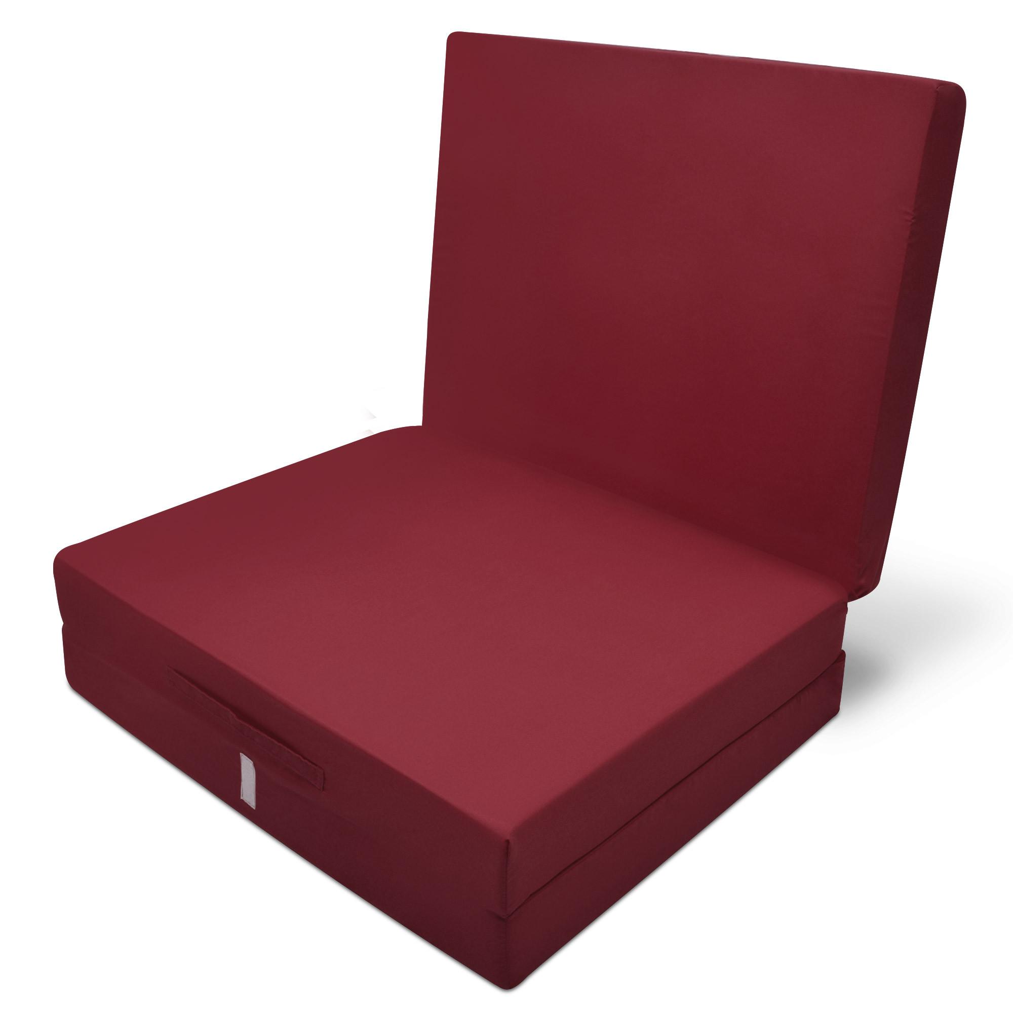 KLAPPMATRATZE Campix 195/80/10 cm Dunkelrot - Dunkelrot, Textil (195/80/10cm) - Beautissu 