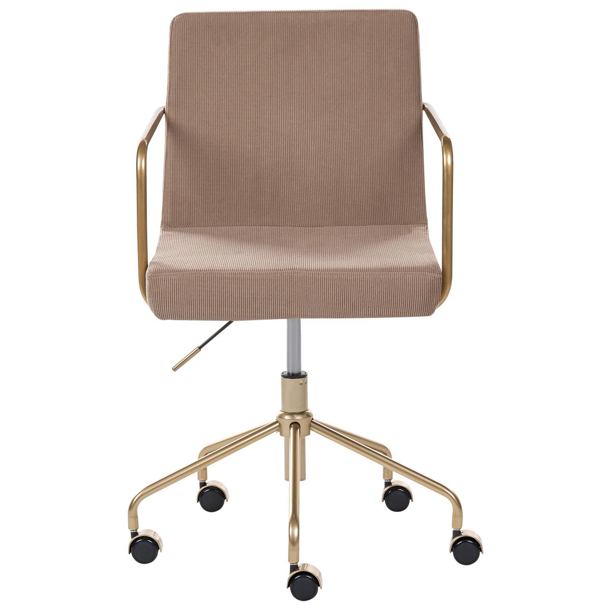 BÜROSTUHL Cord Hellbraun Trinity - Hellbraun, Textil (60/87/60cm) - Beliani