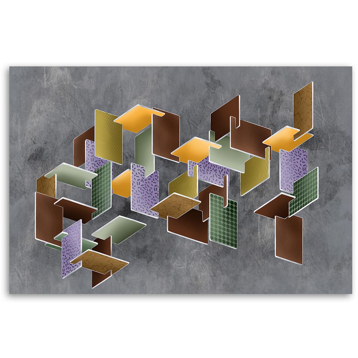 WANDBILD 3d rätsel - Grau, Textil (60/40cm) - Feeby
