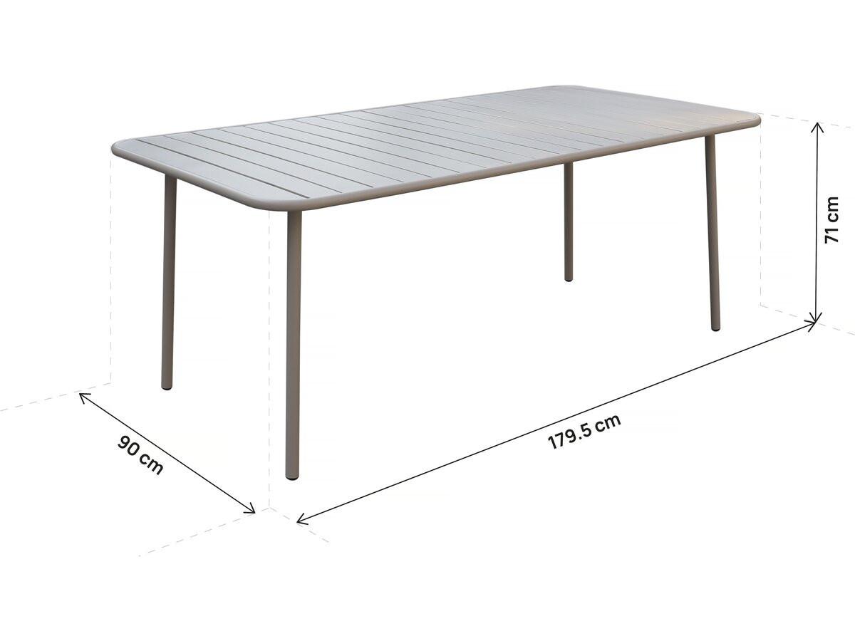 GARTENTISCH bilbao Taupe - Taupe, Metall (180/90/71cm) - Habitat Garten