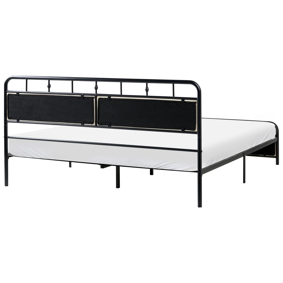 BETT mit Lattenrost 180/200 cm Eisen Schwarz Breuillet - Schwarz, Metall (180/200cm) - Beliani