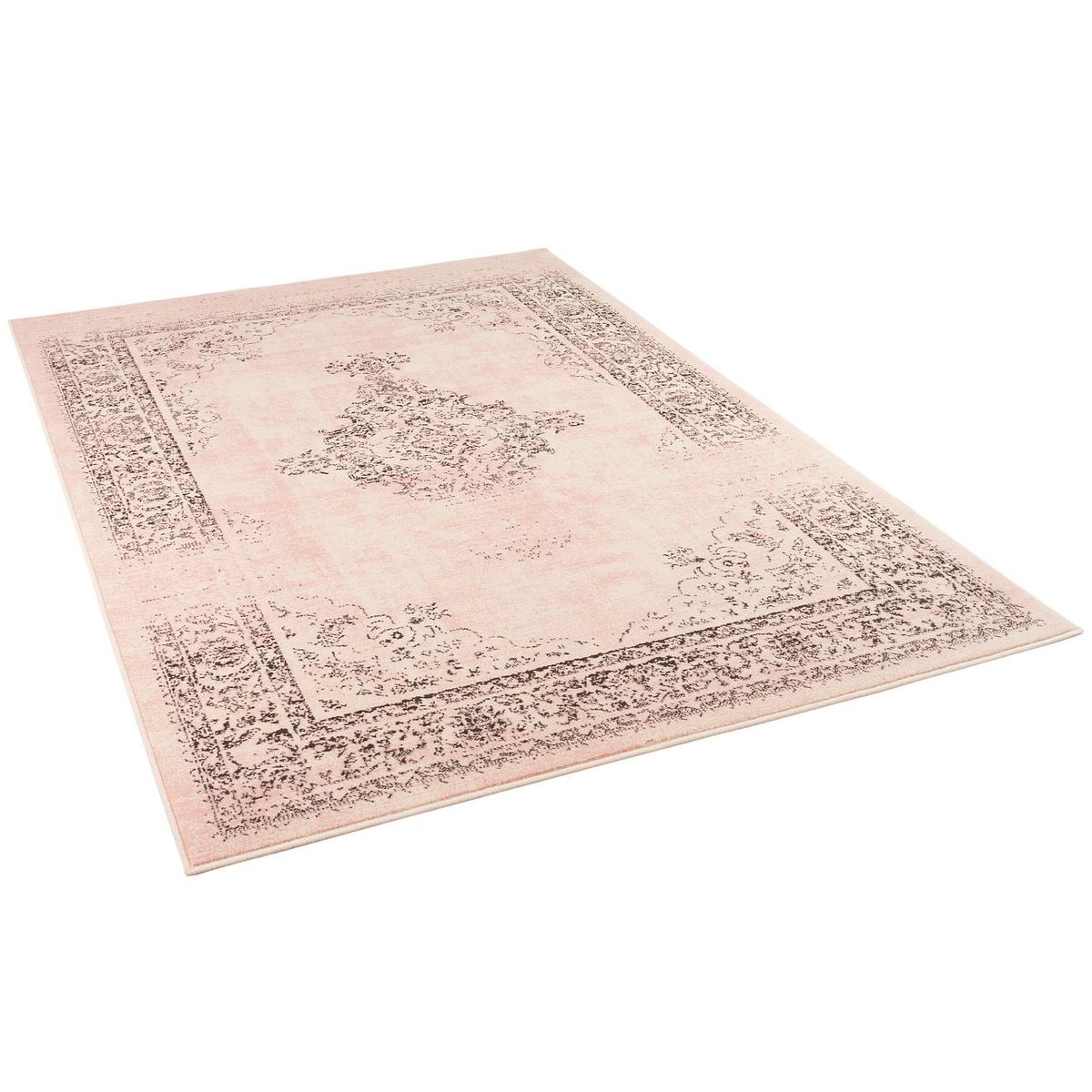 DESIGNER KURZFLOR TEPPICH MODERNE MUSTER - Hellrosa, Textil (140/200cm) - Pergamon