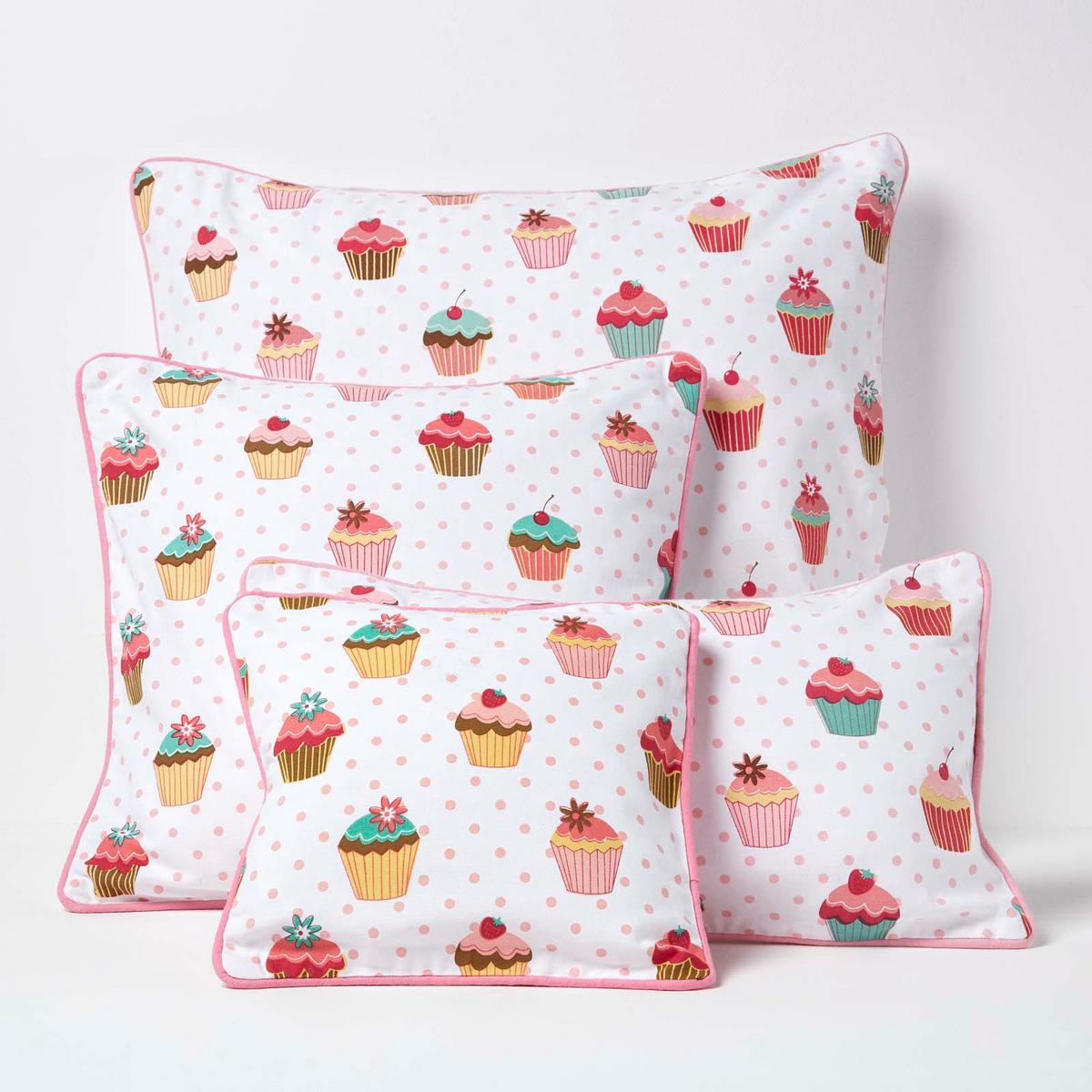 KISSENHÜLLE Cupcakes 45/45 cm - Multicolor, Textil (45/45cm) - Homescapes