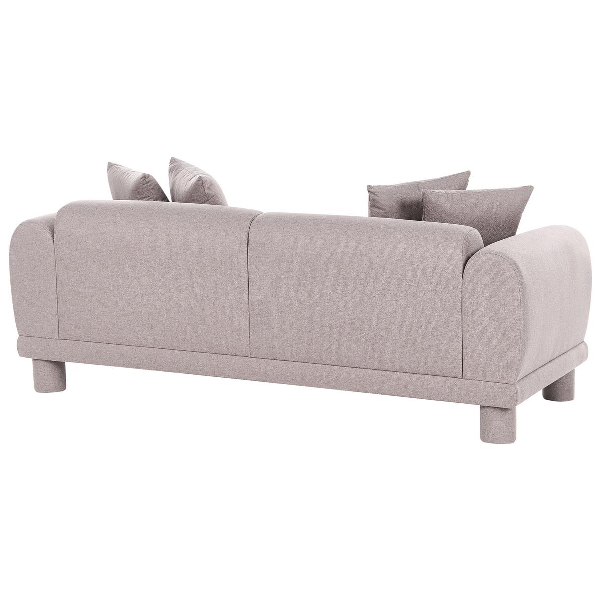 3-SITZER-SOFA Stoff Taupe Pori - Taupe, Textil (202/74/93cm) - Beliani
